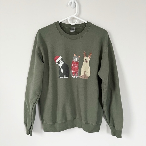 Christmas Cat Sweatshirt - Picture 2 of 4
